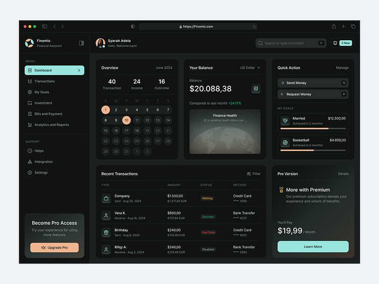 Finomic - Financial Dashboard